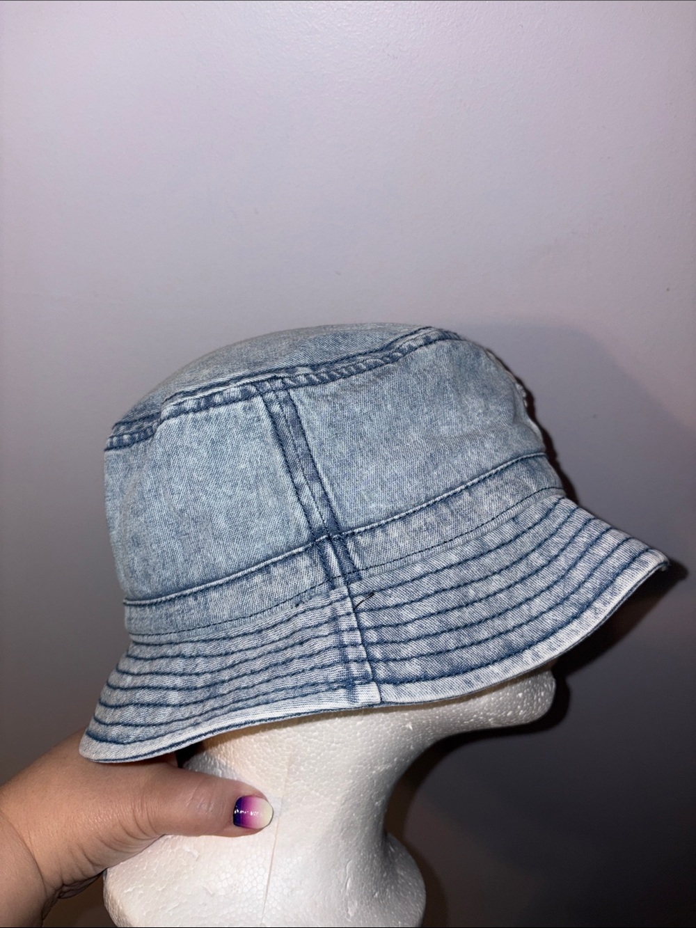 Adidas Chambray Denim Blue Wash Embroidered Logo Bucket Hat OSFM 2021 style - Picture 4 of 14
